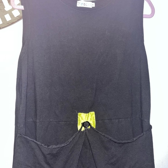 Noblu long black cotton sleeveless dress size medium - Picture 2 of 5